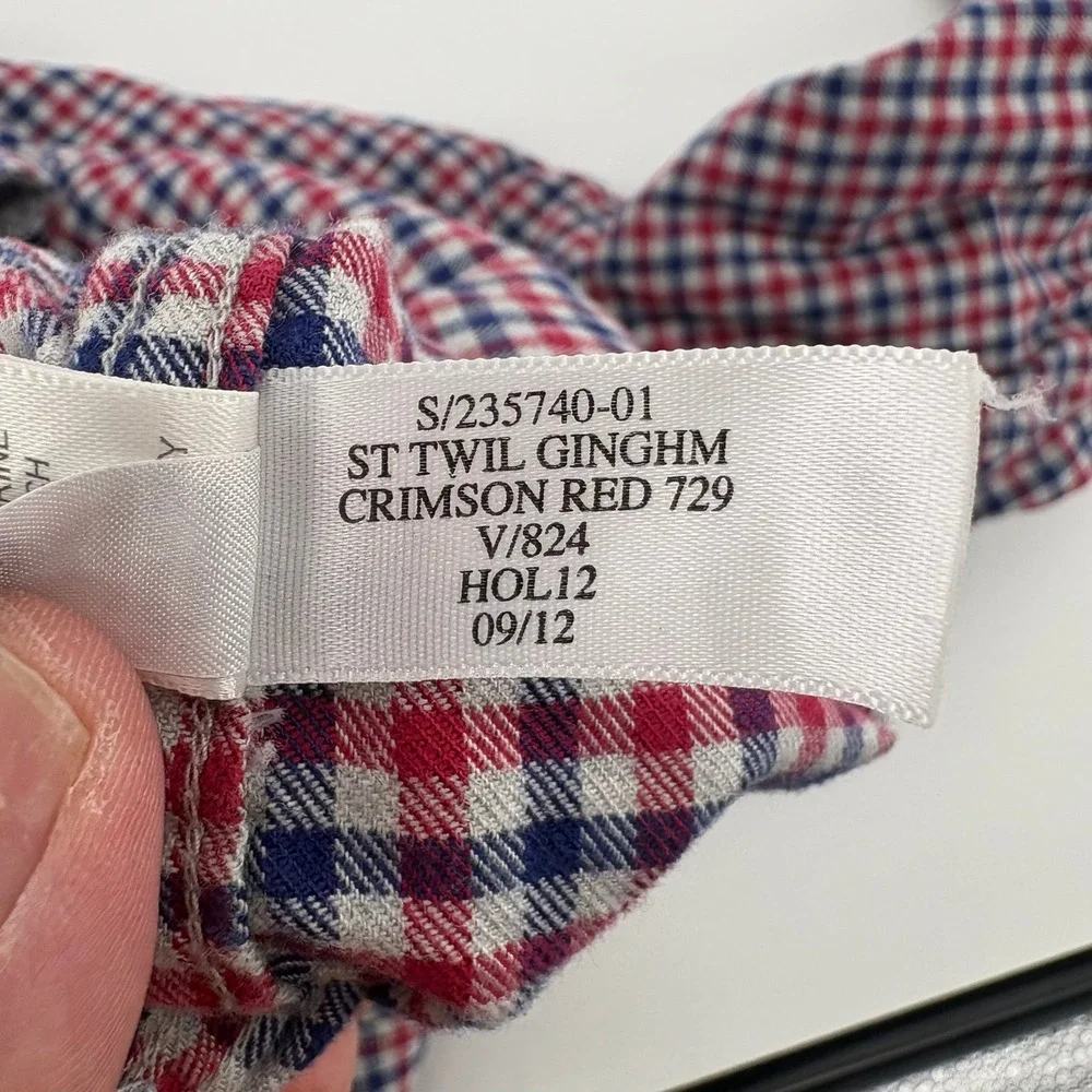 Banana Republic Mens XL Crimson Red Gingham Twill Button Down Shirt 235740-01